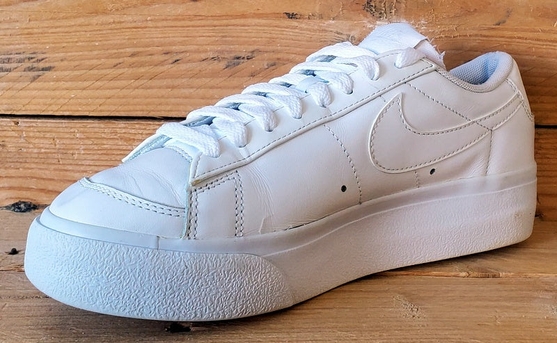 Nike Blazer Platform Low Leather Trainers UK4.5/US7/EU38 DJ0292-100 Triple White