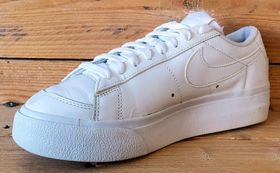 Nike Blazer Platform Low Leather Trainers UK4.5/US7/EU38 DJ0292-100 Triple White