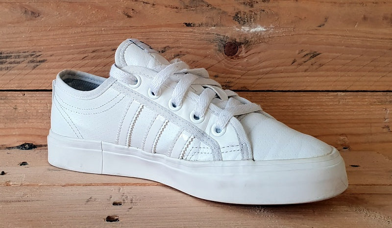 Adidas Originals Nizza Low Leather Trainers BB5574 Triple White UK3/US3.5/EU35.5