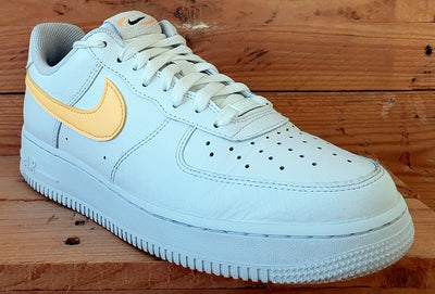 Nike Air Force 1 Low Leather Trainers UK7.5/US10/E42 FQ2742-100 White/Yellow