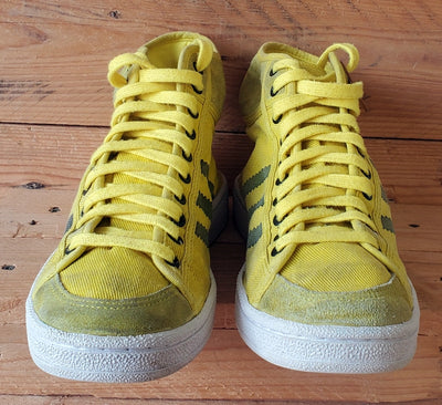 Adidas Nizza Mid Canvas Trainers UK8/US8.5/EU42 G42904 Yellow/White