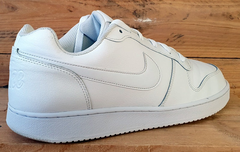 Nike Ebernon Low Leather Trainers UK10/US11/EU45 AQ1775-100 Triple White