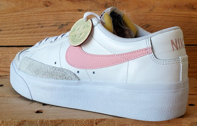 Nike Blazer Platform Low Leather Trainers UK7/US9.5/EU41 DJ0292-103 White/Pink