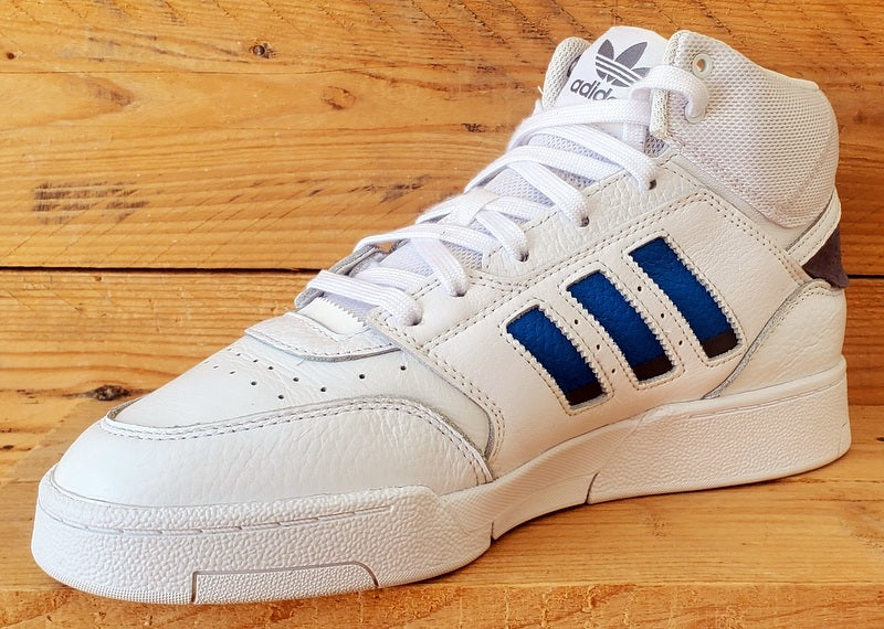 Adidas Drop Step Mid Leather Trainers UK8.5/US9/EU42.5 IF0900 White/Blue
