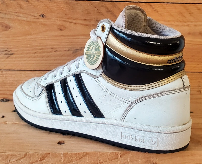 Adidas Top Ten Mid Leather Trainers UK7.5/US8/EU41 FZ3694 White/Black/Gold