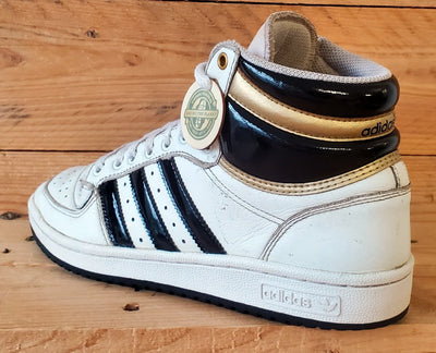 Adidas Top Ten Mid Leather Trainers UK7.5/US8/EU41 FZ3694 White/Black/Gold