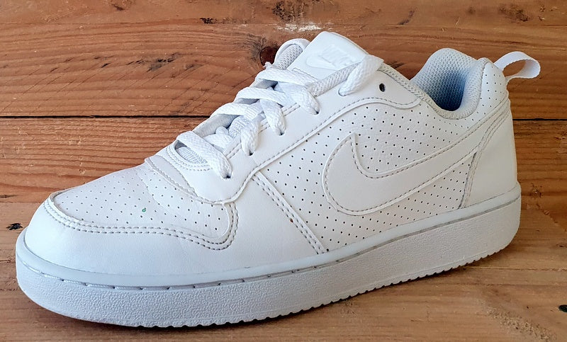 Nike Court Borough Low Leather Trainers UK6/US6.5Y/EU39 AV3171-100 Triple White