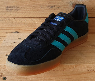 Adidas Gazelle Indoor Low Suede Trainers UK8/US8.5/EU42 EE5732 Black/Aqua/Gum