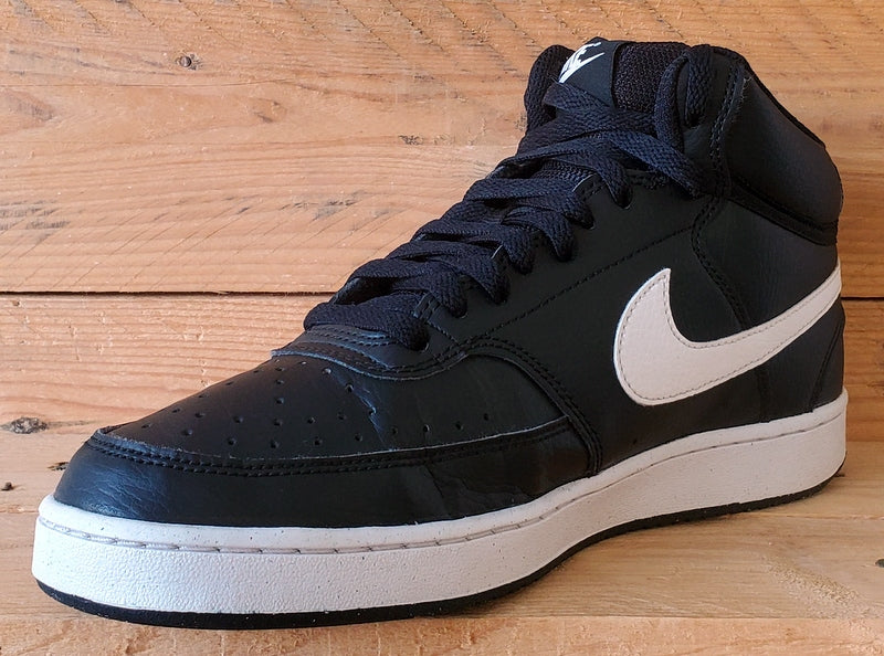 Nike Court Vision Mid Leather Trainers UK8/US9/EU42.5 DN3577-001 Black/White