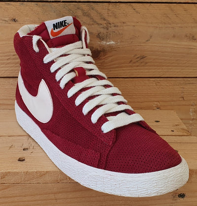 Nike Blazer Premium Mid Suede Trainers UK9/US10/EU44 538282-602 Noble Red