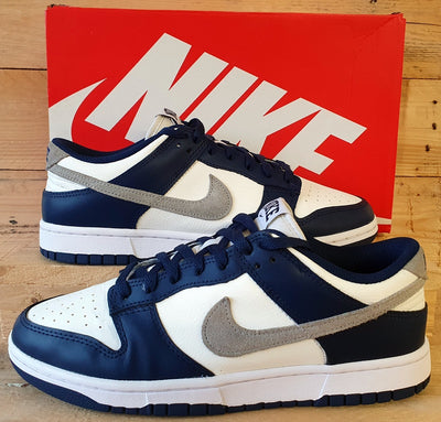 Nike Dunk Low Leather Trainers UK8/US9/EU42.5 FD9749-400 White/Midnight Navy