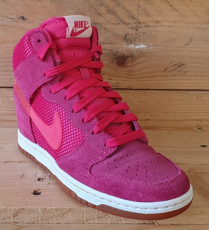 Nike Dunk Sky Hi Textile Suede Trainers UK3 US5.5 EU36 579763 600 Pink VintageTrainers