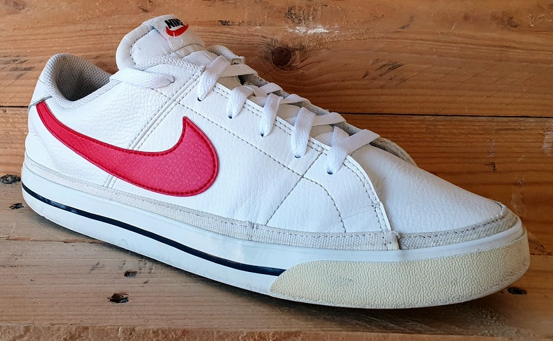 Nike Court Legacy Low Leather Trainers UK9/US10/EU44 CU4150-105 White/Red