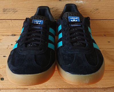 Adidas Gazelle Indoor Low Suede Trainers UK8/US8.5/EU42 EE5732 Black/Aqua/Gum