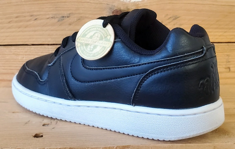 Nike Ebernon Low Leather Trainers UK4/US6.5/EU37.5 AQ1779-001 Black/White