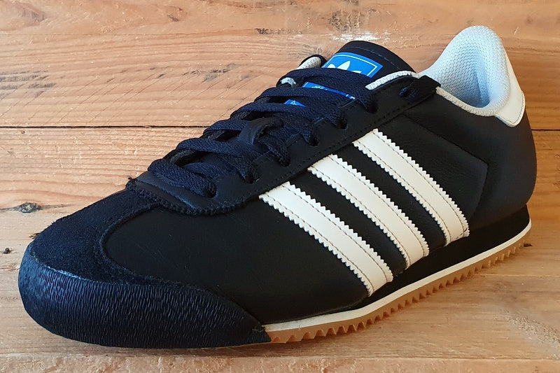 Adidas K74 Kick Low Leather/Suede Trainers UK9/US9.5/EU43 IG8951 Black/White