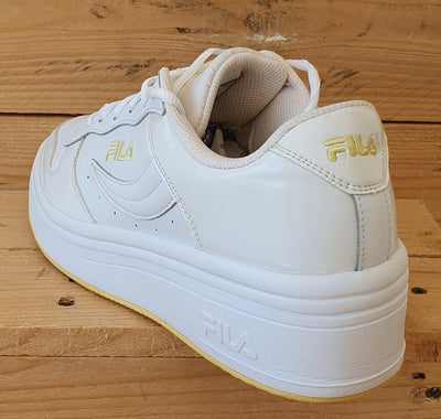 Fila Platform Low Leather Trainers UK7/US9.5/EU41 5FM01018-141 Triple White