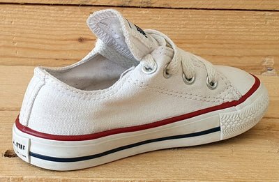 Converse All Star Low Canvas Kids Trainers UK7/US7/EU23 7J256 White/Red