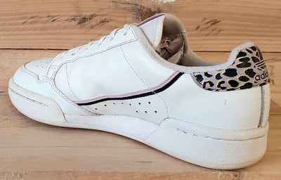 Adidas Continental 80 Low Leather Trainers UK4.5/US5/EU37 FV8223 White Leopard