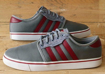 Adidas Original Seeley Low Canvas Trainers UK9/US9.5/EU43 C77502 Grey/Red/White