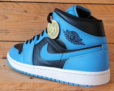 Nike Air Jordan 1 Mid Leather Trainers UK9/US10/EU44 DQ8426-401 Black/Blue