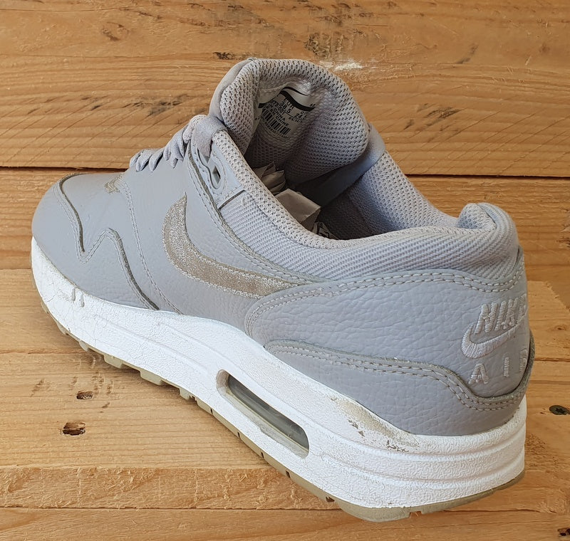 Nike Air Max 1 Low Leather Trainers UK5/US7.5/EU38.5 AT0072-001 Wolf Grey/White