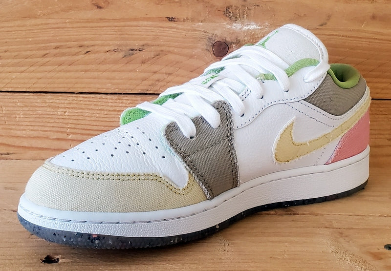Nike Air Jordan 1 Low Leather Trainers UK4/US4.5Y/EU36.5 DJ0341-100 Pastel Grind