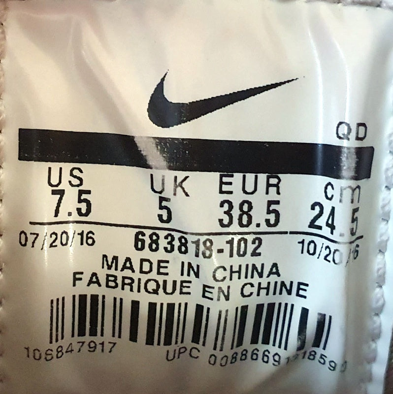 Nike Air Huarache Low Textile Trainers UK5/US7.5/EU38.5 683818-102 Oatmeal/White