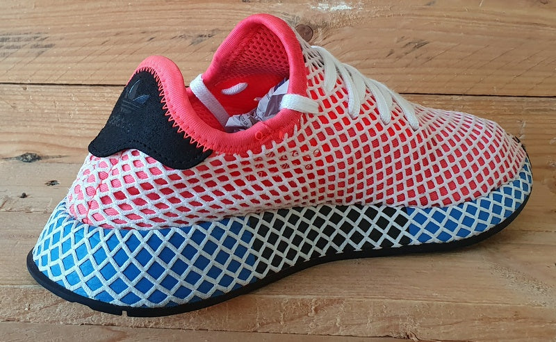 Adidas Deerupt Low Textile Trainers UK6/US6.5/EU39 CQ2624 Solar Red Bluebird