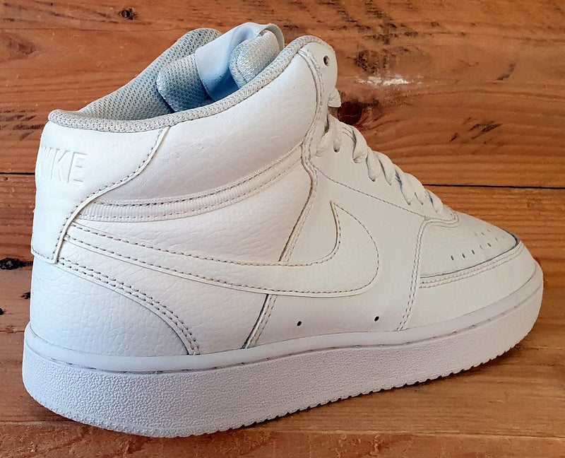 Nike Court Vision Mid Leather Trainers UK5.5/US8/EU39 CD5436-100 Triple White