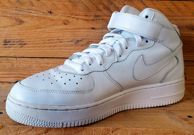 Nike Air Force 1 Mid Leather Trainers UK9.5/US10.5/E44.5 306352-113 Triple White