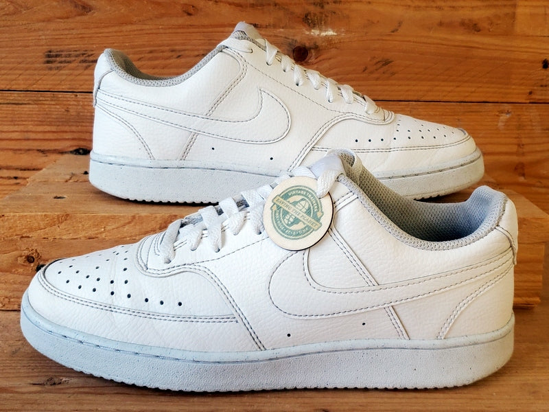 Nike Court Vision Low Leather Trainers UK6/US8.5/EU40 DH3158-100 Triple White