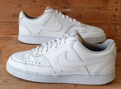 Nike Court Vision Low Leather Trainers UK9/US10/EU44 DH2987-100 Triple White