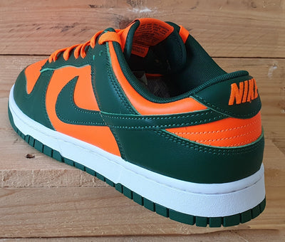 Nike Dunk Low Miami Hurricanes Leather Trainers UK10.5/US11.5/E45.5 Green/Orange