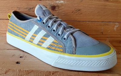 Adidas Nizza Low Canvas Trainers UK8/US8.5/EU42 G03233 Grey/Yellow/Orange