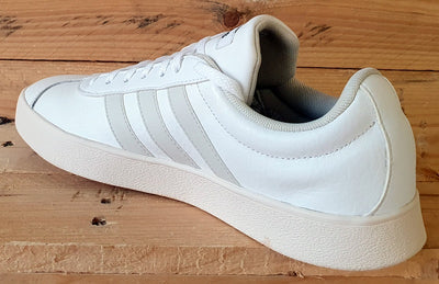 Adidas VL Court 2.0 Low Leather Trainers UK8/US8.5/EU42 EG8329 Triple White