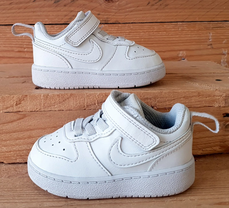 Nike Court Borough Low Kids Trainers UK3.5/US4C/E19.5 DV5458-106 Triple White