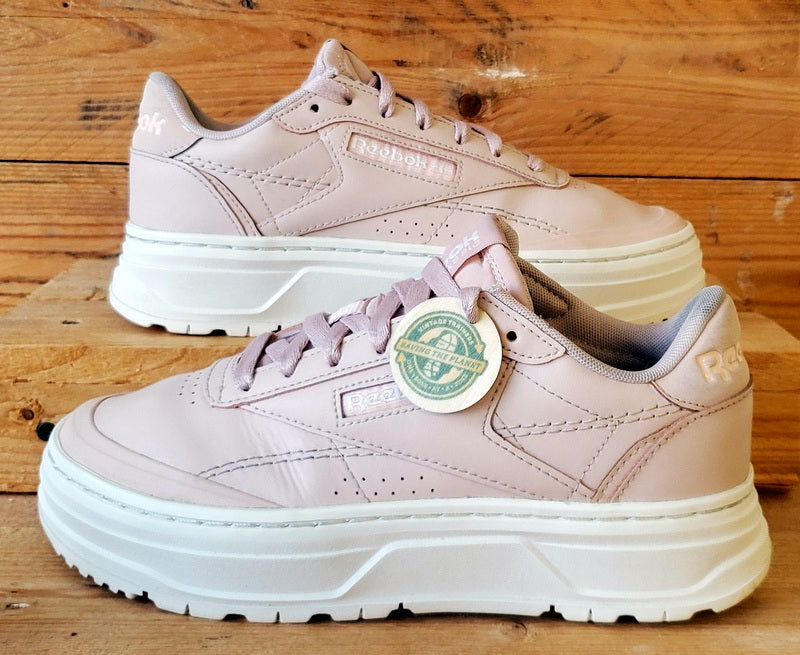 Reebok Club C Double Geo Low Leather Trainers UK4.5/US7/EU37.5 H69145 Soft Ecru