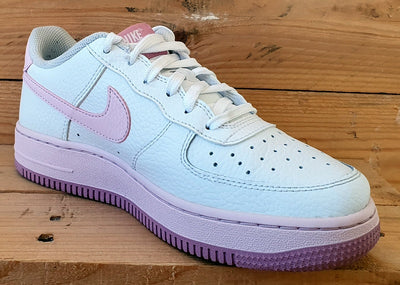 Nike Air Force 1 Low Leather GS Trainers UK4/US4.5Y/EU36.5 CT3839-107 White/Pink