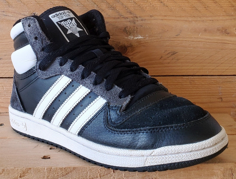 Adidas Top Ten Mid Leather Trainers UK8.5/US9/EU42.5 GX0742 Black/White