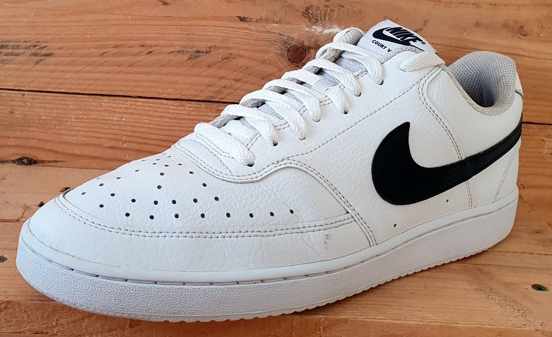 Nike Court Vision Low Leather Trainers UK10/US11/EU45 CD5463-101 White/Black