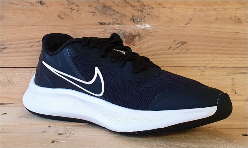 Nike Star Runner 3 Low Textile Trainers UK4/US4.5Y/EU36.5 DA2776-003 Black/White