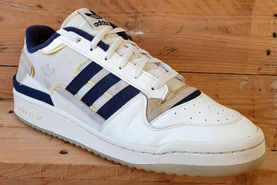 Adidas Forum Low Leather/Textile Trainers UK11/US11.5/EU46 GX4121 Off White/Navy