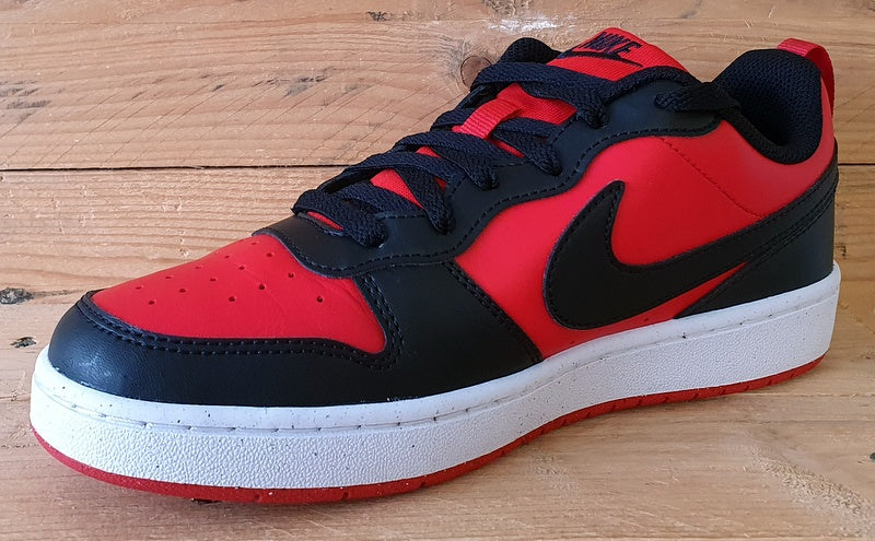 Nike Court Borough Low Leather Trainers UK6/US7Y/EU40 DV5456-600 Red/Black