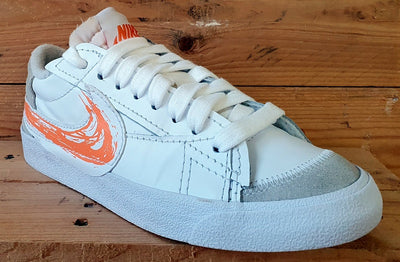 Nike Blazer 77 Jumbo Low Leather Trainers UK8/US9/EU42.5 DX2648-100 White/Orange