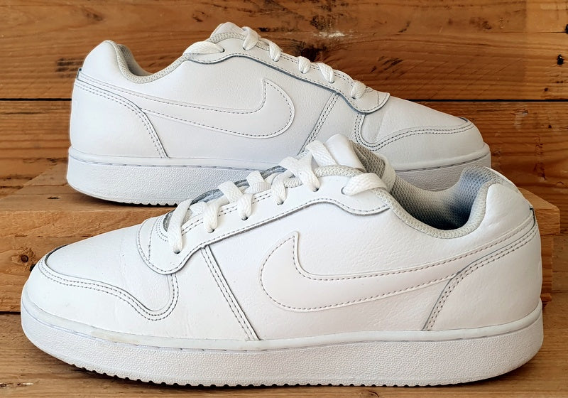 Nike Ebernon Low Leather Trainers UK7/US9.5/EU41 AQ1779-100 Triple White