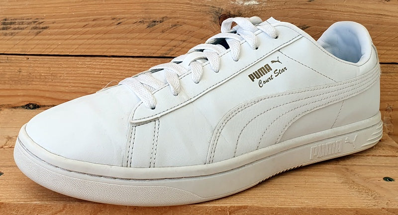 Puma Court Star Low Leather Trainers 384676-04 Triple White UK10/US11/EU44.5