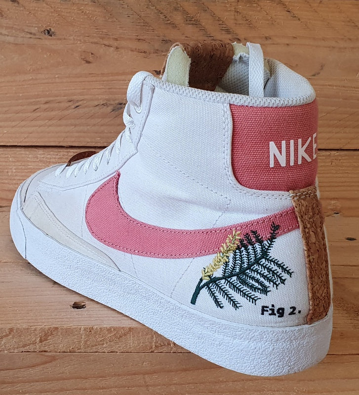 Nike Blazer 77 Catechu Mid Canvas Trainers UK7/US9.5/EU41 DC9265-101 White/Pink