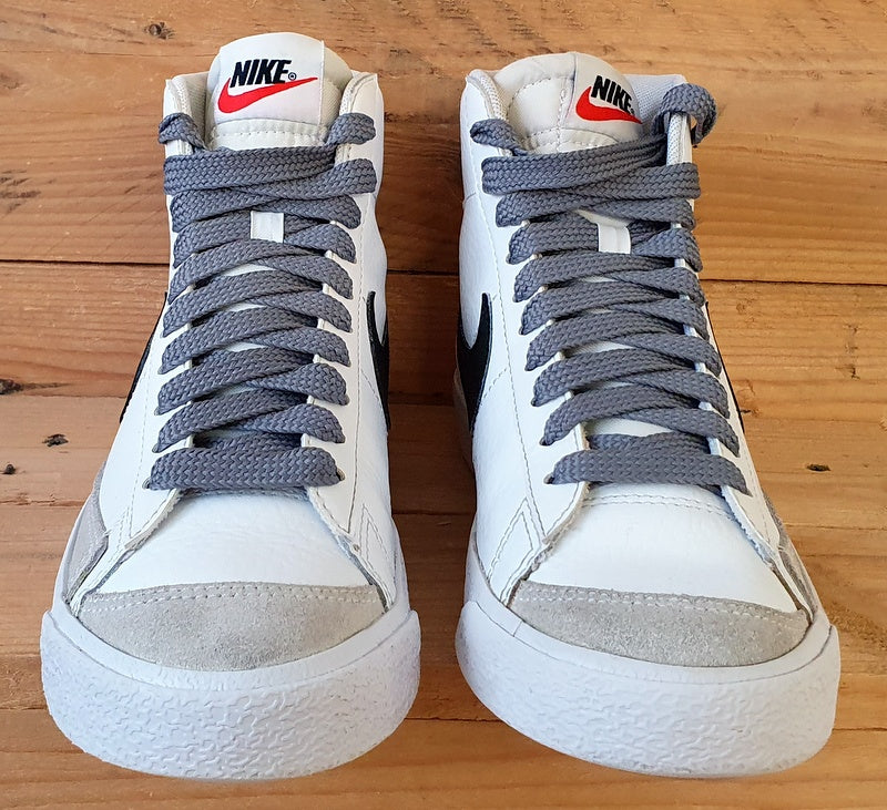 Nike Blazer Mid 77 GS Leather Trainers UK5 US5.5Y EU38 DA4086 100 White Black VintageTrainers