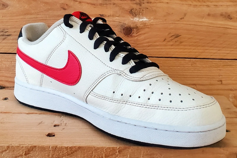 Nike Court Vision Low Leather Trainers UK8/US9/EU42.5 DH2987-102 White/Red